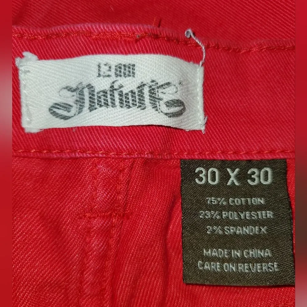 Men's Vibrant Red Skinny Jeans with Distressing